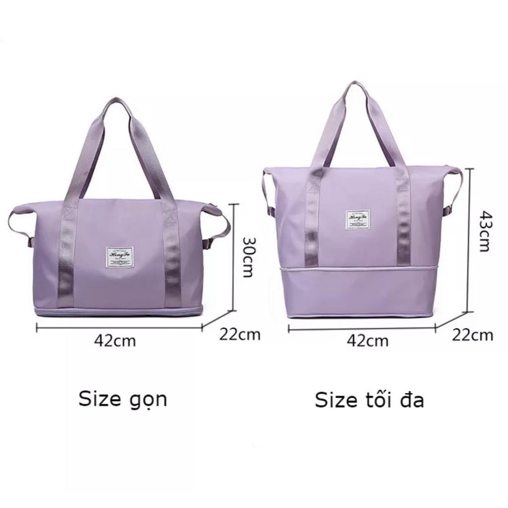 Túi xách du lịch gấp gọn 2 tầng size đại nới đáy chất vải dù chống nước tiện lợi bền đẹp quai đeo chắc chắn đa năng