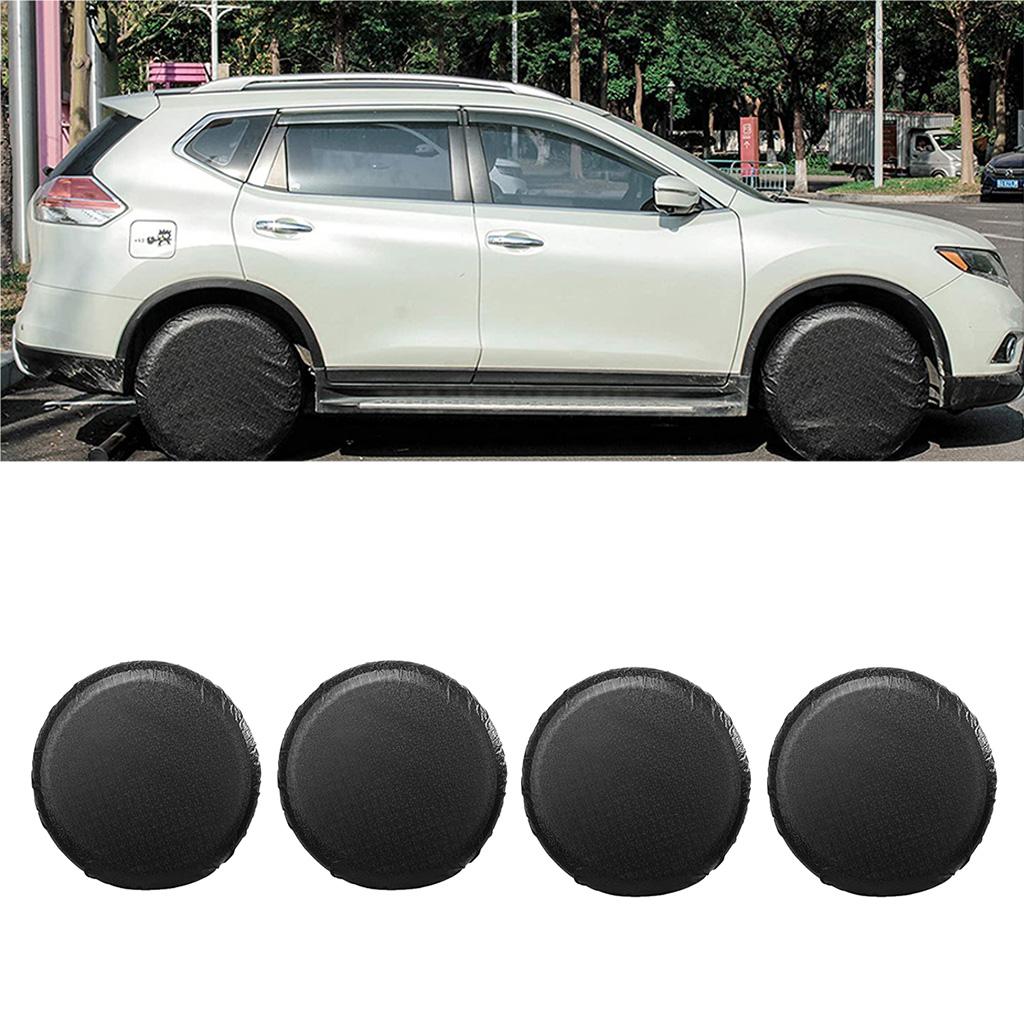 4pcs Trailer Camper, RV Motorhome Universal Fits Tire Covers, Black