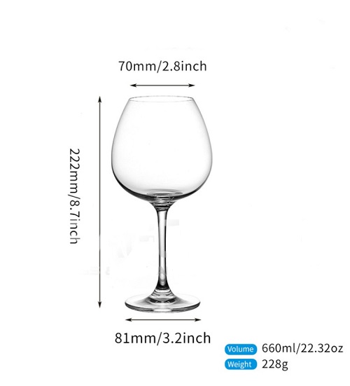 Ly thủy Tinh Pha Lê IDELITA SEINE Burgundy wine Glasses 660ml