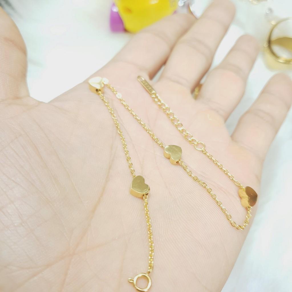 Lắc Chân Trái Tim Titanium Cao Cấp- Dùng bền bỉ tắm rửa không kiêng nước