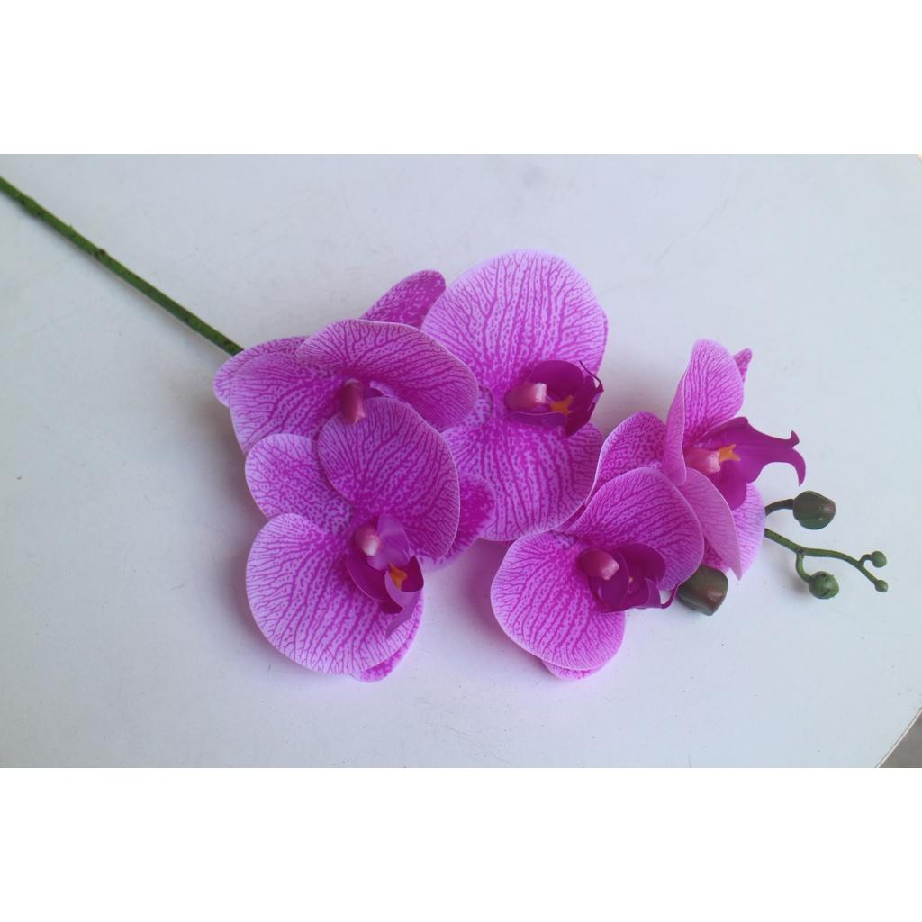 Cành lan 5 bông thân đốm chất liệu cao su cao cấp- giả mà như thật- Không kèm chậu