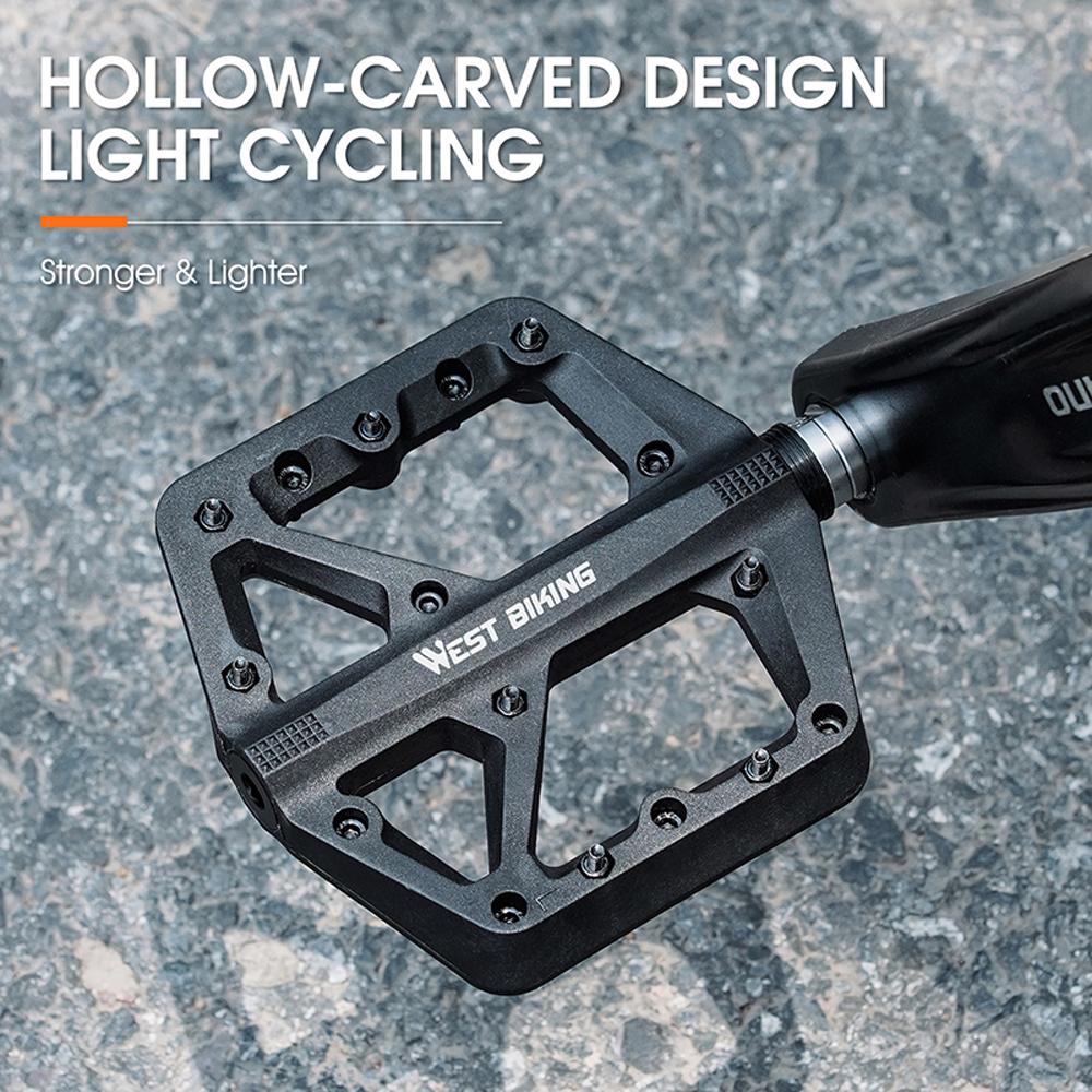 WEST BIKING Bàn đạp xe đạp nylon siêu nhẹ 2 vòng bi kín Bàn đạp xe đạp Chống trượt Bàn đạp xe đạp rộng chống nước