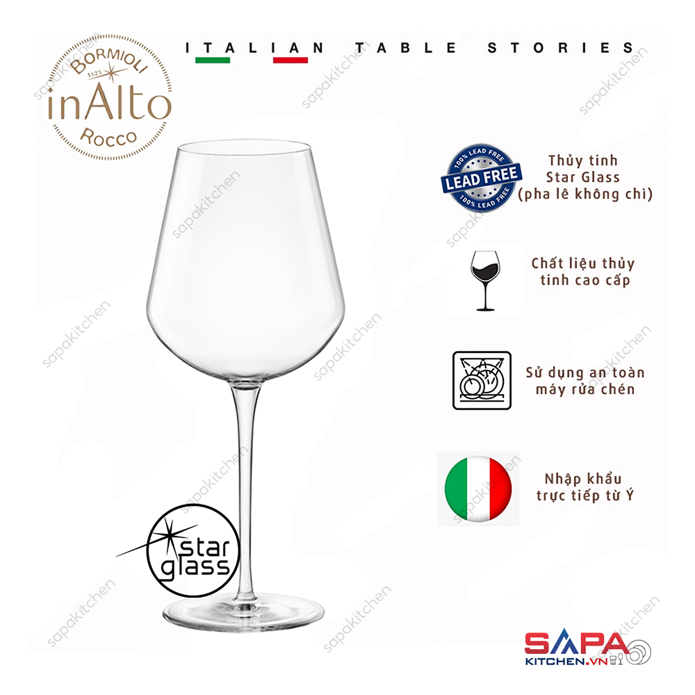 Bộ 6 Ly rượu Thủy Tinh Inalto 640ml  - Bormioli Rocco - Italy