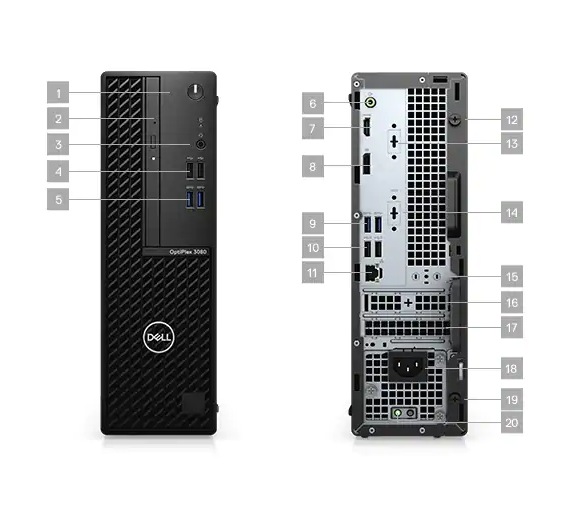 Máy tính để bàn Dell OptiPlex 3080 SFF (70280897) i3-10105 (up to 4.4GHz, 6MB)/ Ram 4GB/ 1TB HDD - Hàng chính hãng