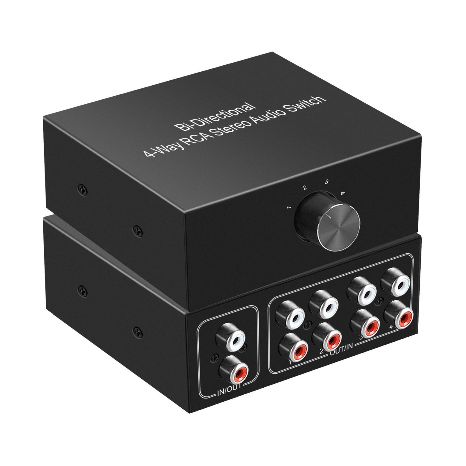 4 Ways R L Stereo Audio Switcher Audio Switch Splitter for TV