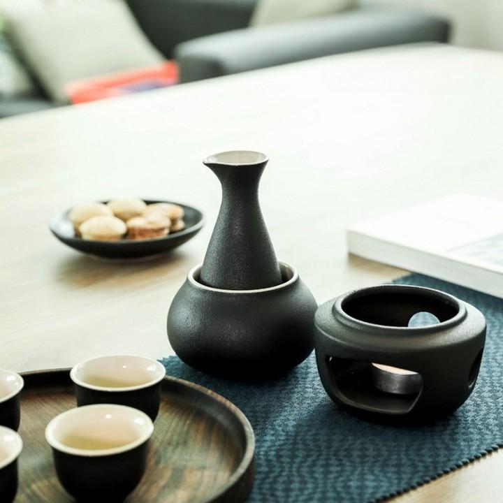 Bộ 7 Chi Tiết Uống Sake Hâm Nóng Tại Bàn Yumi-Zen Ceramics Cao Cấp - Riki Shop