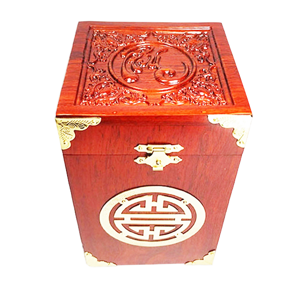 Hộp đựng trà - hộp đựng thực phẩm khô gỗ Hương trạm khoa văn bịt đồng UK WOOD