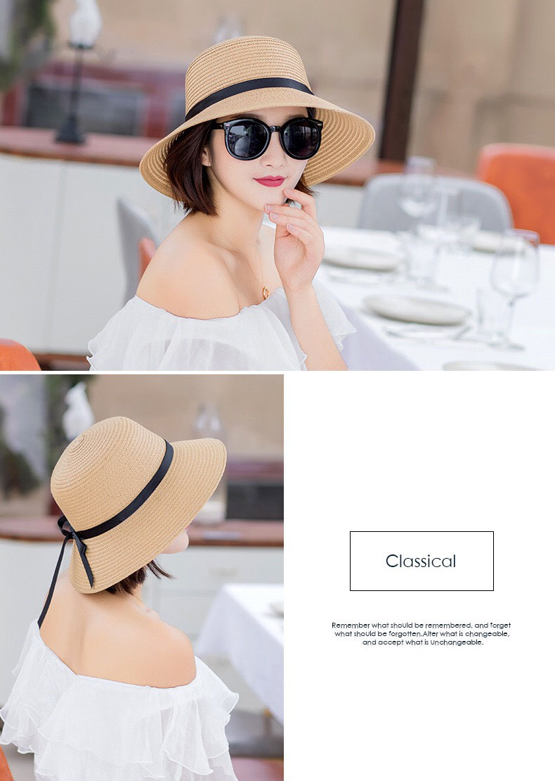 Mũ đi biển nữ, mũ cói vành rộng, nón chống nắng kiểu dáng Hàn Quốc siêu xinh xắn MD14
