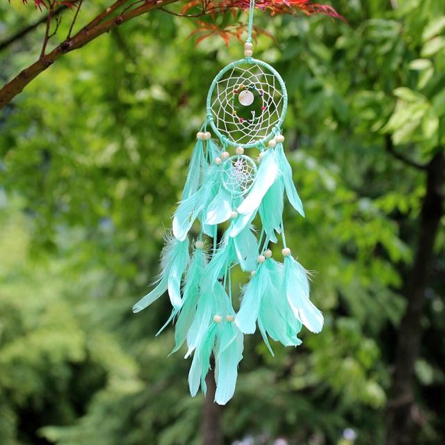 Dreamcatcher 2 tầng gắn lông vũ siêu đep