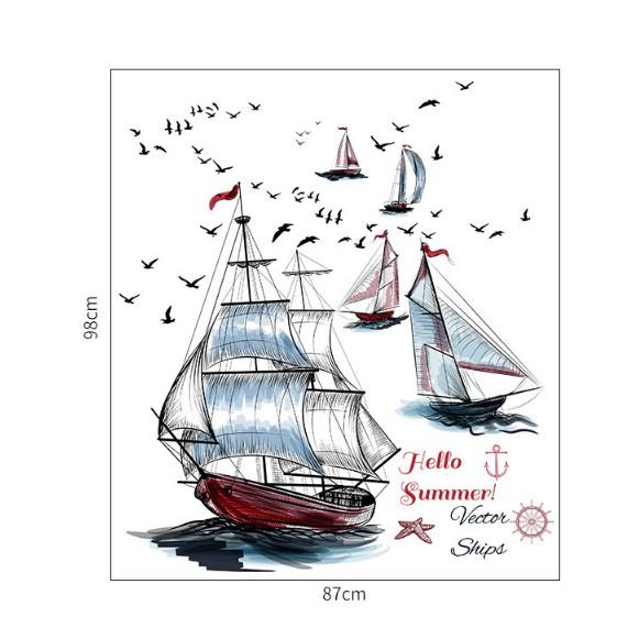 Decal trang trí tường - Thuyền Buồm Tranh Victor