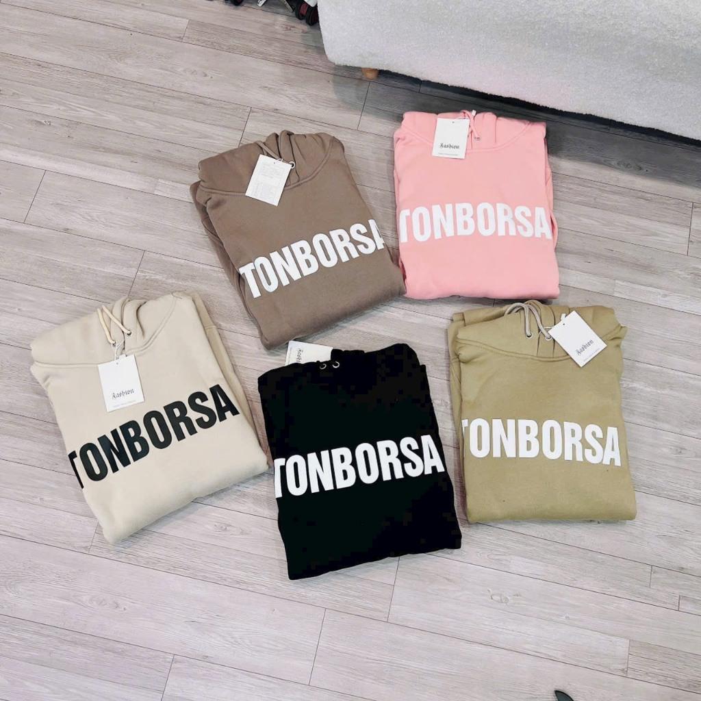 Áo khoác hoodie TONBORSA nỉ dệt xuất khẩu from cồ hàng đẹp xitin-A2124 - Đen