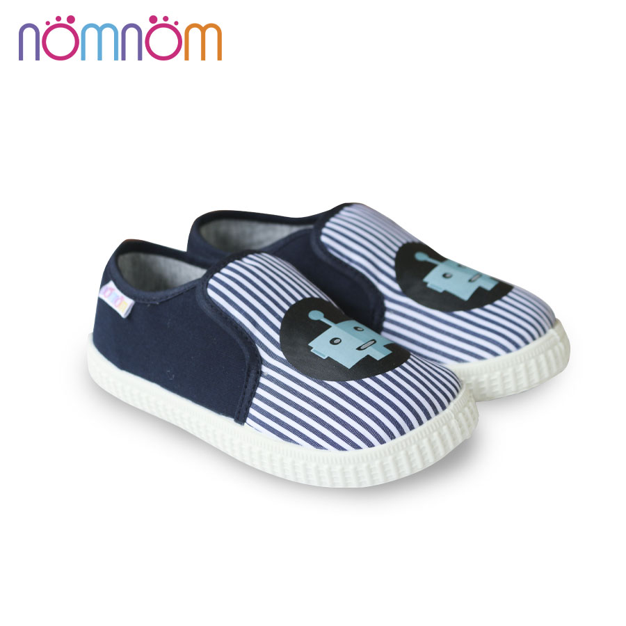 Giày slipon bé trai NomNom EPG1934 kẻ xanh