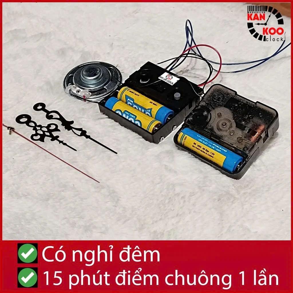 Bộ Máy Phát Nhạc Chuông Điểm Giờ Cho Đồng Hồ Treo Tường - 15 Phút 1 Lần, 3 Kiểu Nhạc, Chế Độ Nghỉ Đêm - Bảo Hành 3 Năm