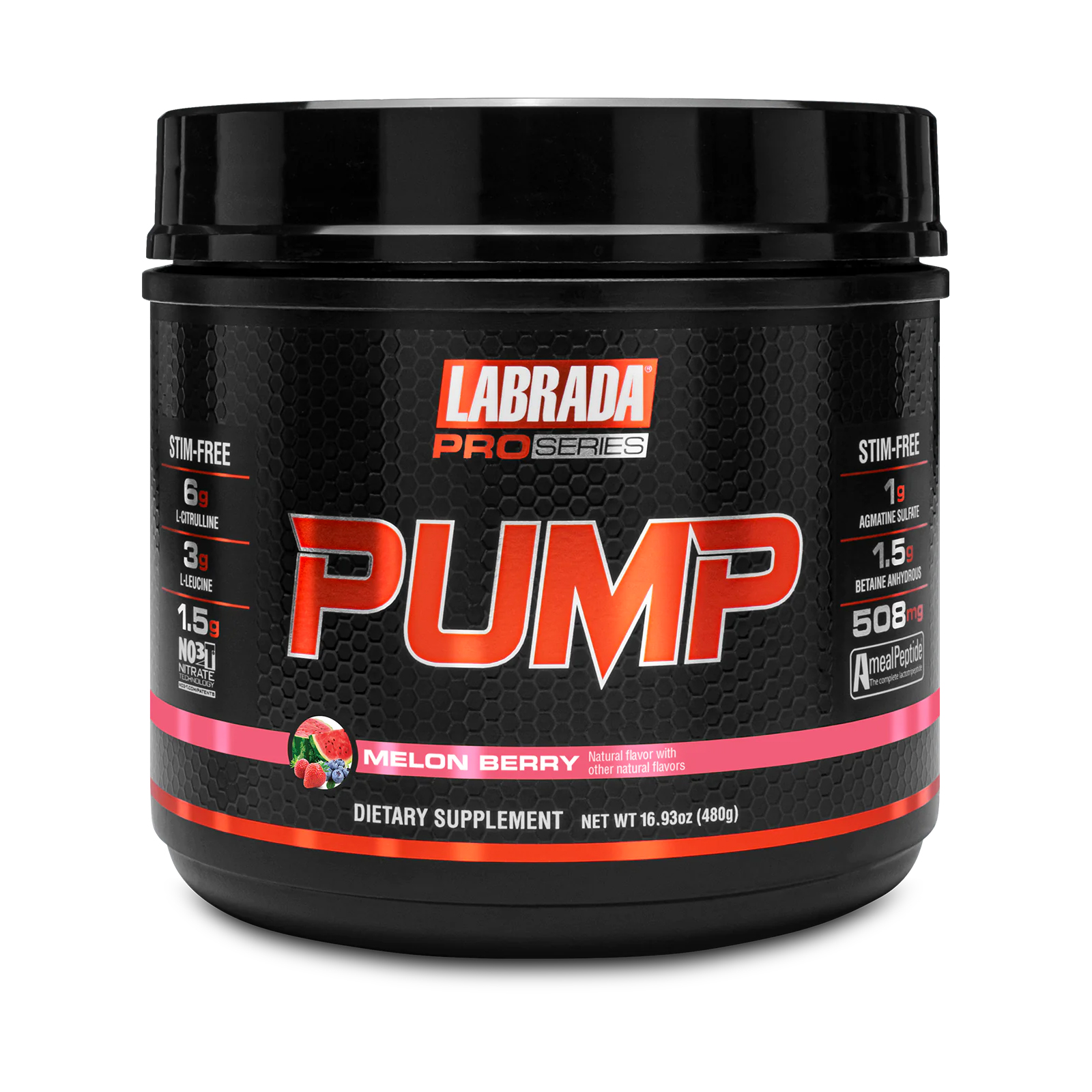 Labrada PUMP Pro Series (30 Lần Dùng), Pre-Workout Không Caffeine, Hỗ Trợ Pump Cơ, Cải Thiện Hiệu Suất