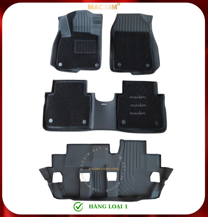 Thảm lót sàn ô tô 2 lớp cao cấp dành cho xe Honda CRV 2017-2022 (sd) nhãn hiệu Macsim chất liệu TPE màu đen