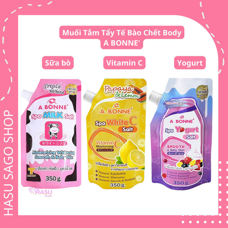 Muối tắm tẩy tế bào chết A Bonne Spa 350g Thái Lan-Tím-Yogurt