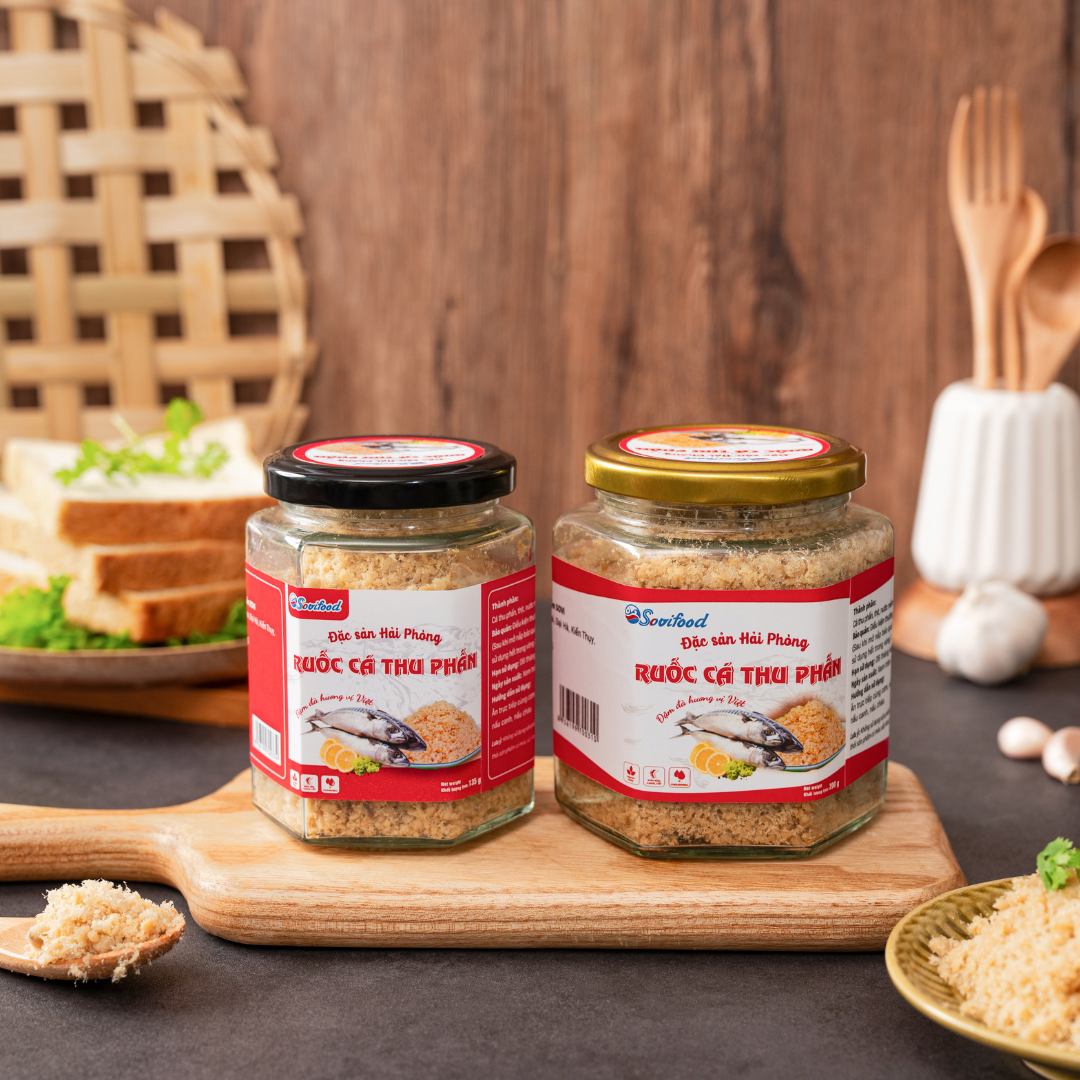 Combo 5 Ruốc Cá Thu Phấn Sovifood - Chà Bông Cá Thu Nguyên Chất, Không Phụ Gia, Giàu Omega 3 - 1KG
