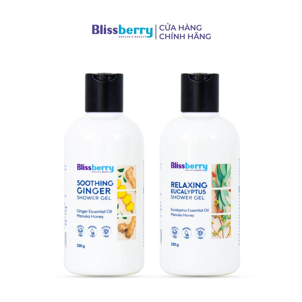 Bộ đôi sữa tắm hương Gừng và Khuynh hiệp giảm mụn lưng, thư giãn Blissberry 135ml