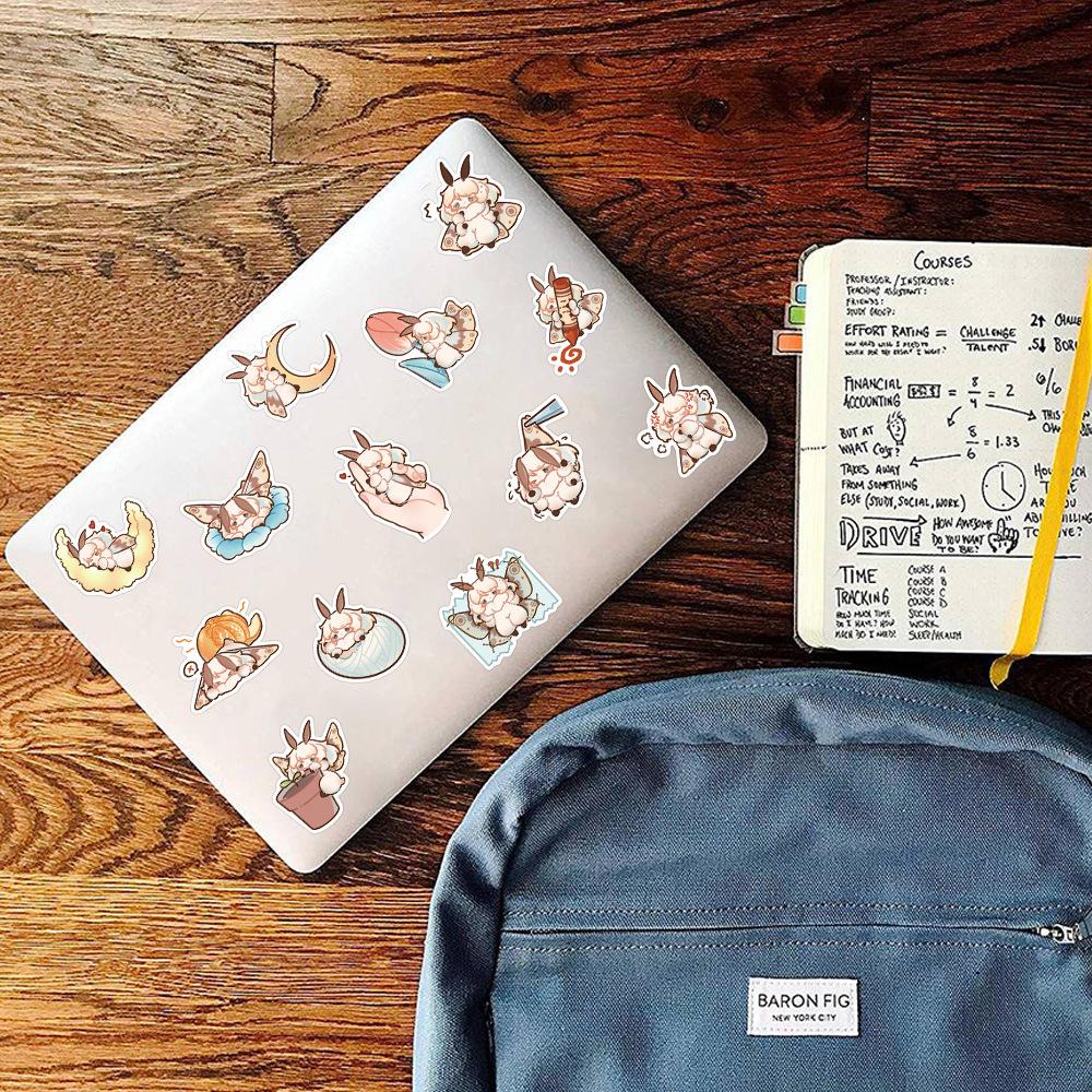 Sticker bướm đêm chibi hoạt hình cute trang trí mũ bảo hiểm, guitar, ukulele, điện thoại, sổ tay, laptop-mẫu S81