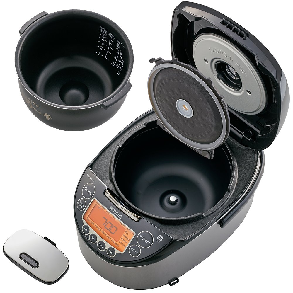 Nồi cơm điện tử cao tần Tiger 2 trong 1 JKT-D10V Tặng Bộ Nồi Cremic PoongNyun Hàn Quốc BNCPT-SET - Hàng Chính Hãng