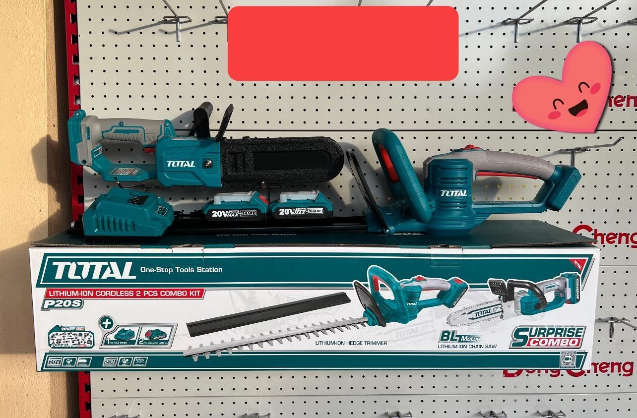 BỘ COMBO MÁY CƯA XÍCH TGSLI20851 & MÁY CẮT HÀNG RÀO THTLI20018 TOTAL TOSLI23044 - HÀNG CHÍNH HÃNG