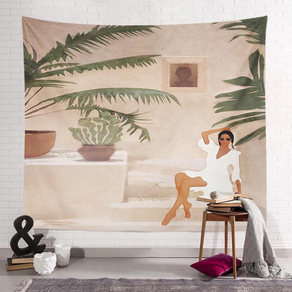 Tranh vải treo tường decor vintage Thảm trang trí phòng ngủ Happyhome1977