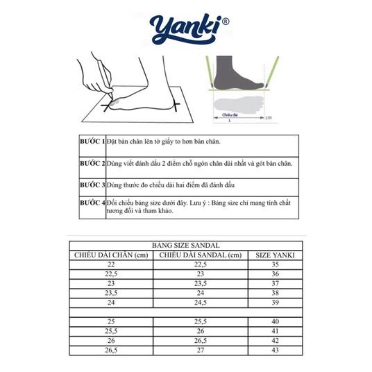 Giày Sandal Nữ Đi Học YANKI Chính Hãng Quai Ngang YK68 - Hồng