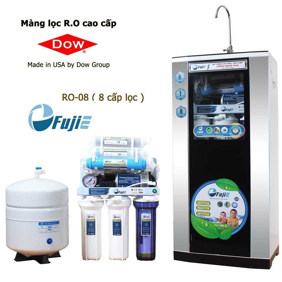 Máy Lọc Nước RO FUJIE RO-08 CAB (8 Cấp Độ Lọc - Bao Gồm Tủ Cường Lực) - Hàng Chính Hãng