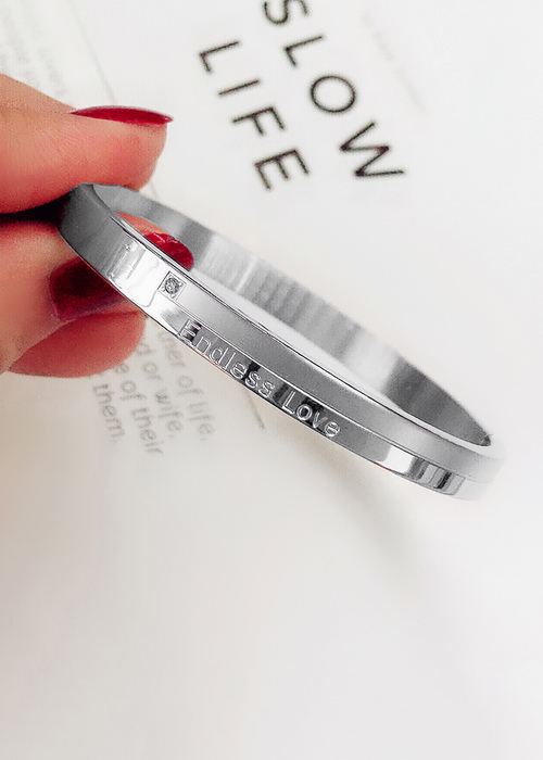 Vòng tay inox ENDLESS LOVE Hàn Quốc thời trang, phong cách và sang trọng VT193 - Màu bạc