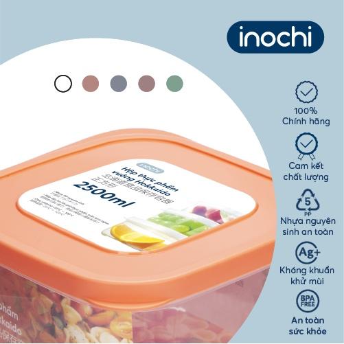 Bộ 3 hộp thực phẩm vuông Inochi - Hokkaido 750-1500-2500ml