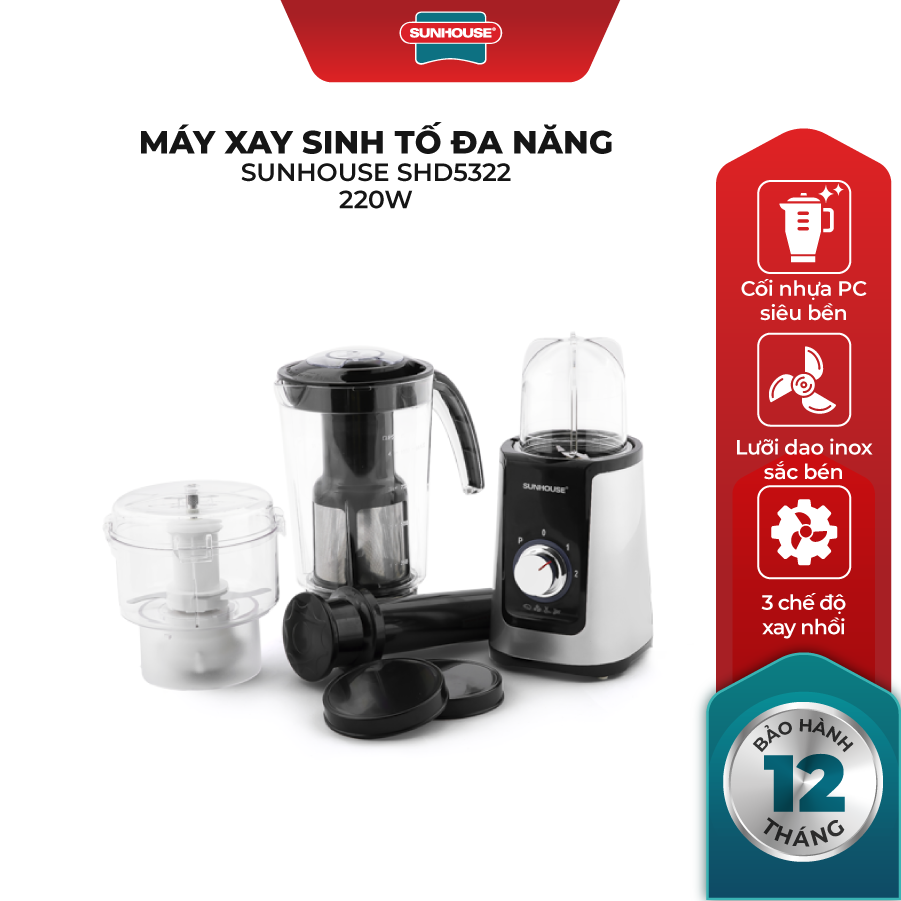 Máy Xay Sinh Tố Đa Năng Sunhouse SHD5322 - Hàng chính hãng