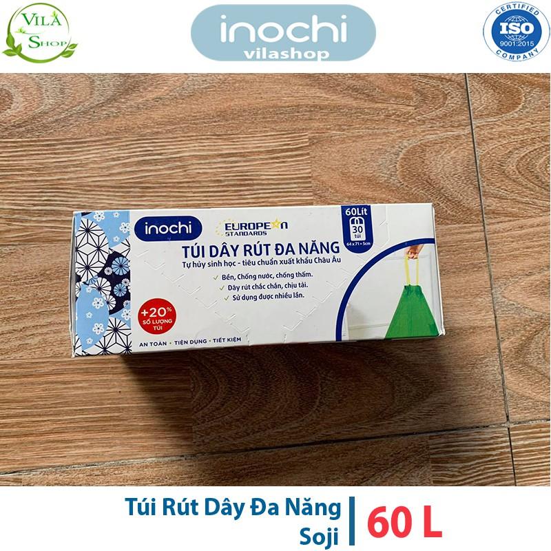 Túi Rút Dây Đa Năng, Túi Tự Hủy Cao Cấp Inochi, Kích Cỡ 60L Chất Liệu Nhựa Nguyên Sinh Không Mùi - Dai - Khó Rách.