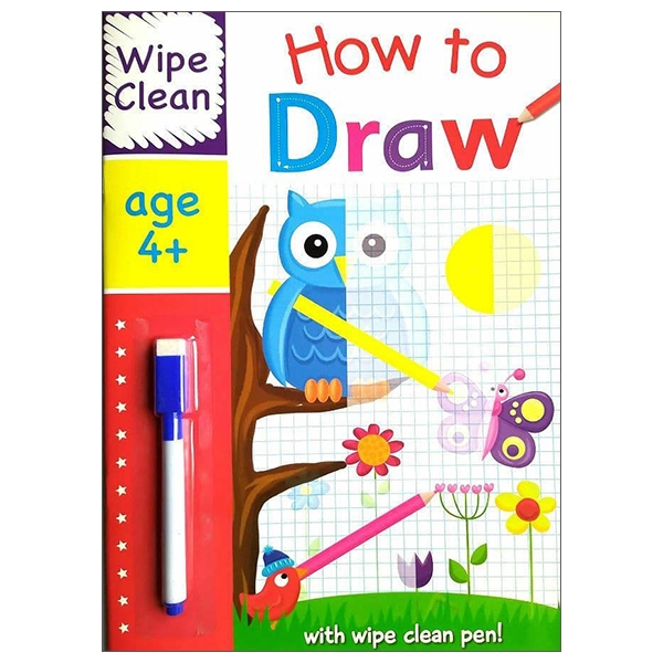 Wipe Clean How To Draw - Book With Pen Age 4+