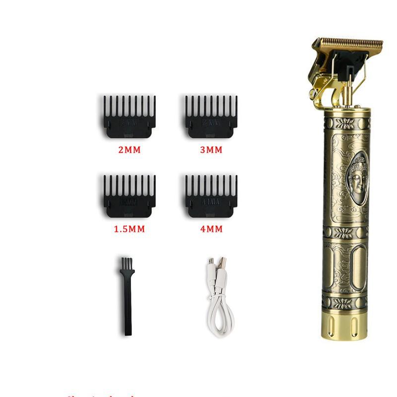 Tông đơ cắt tóc, chấn viền Kemei 1974A cao cấp, vỏ đồng thau có thể sạc lại tiện dụng