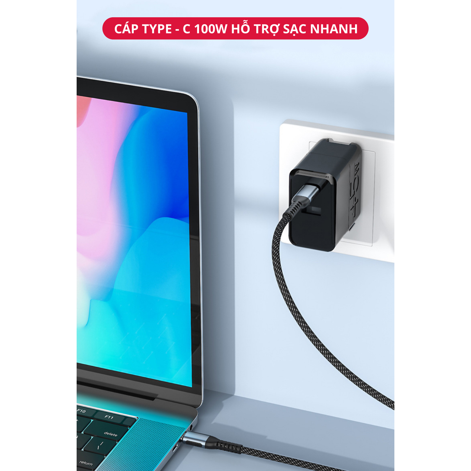 Dây Cáp Sạc Nhanh USB Type C to Type C 100W Dài 2M Dây Dù Siêu Bền Tốc Độ cao Chuyên Sạc Laptop, Smartphone, Tablet - Hàng Chính Hãng Tamayoko