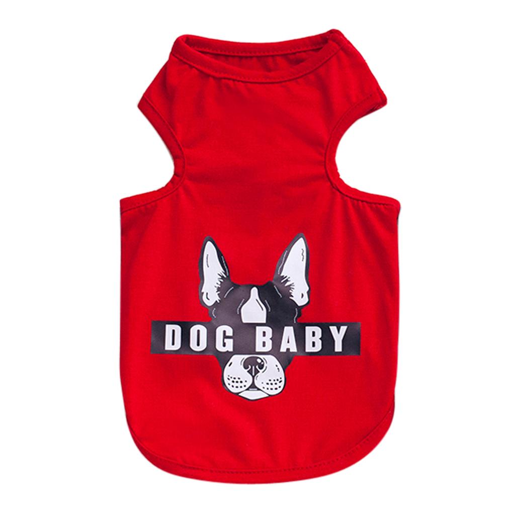Cute Pattern Pet Puppy Dog Cat Pet Clothes Dress Vest T Shirt Red L