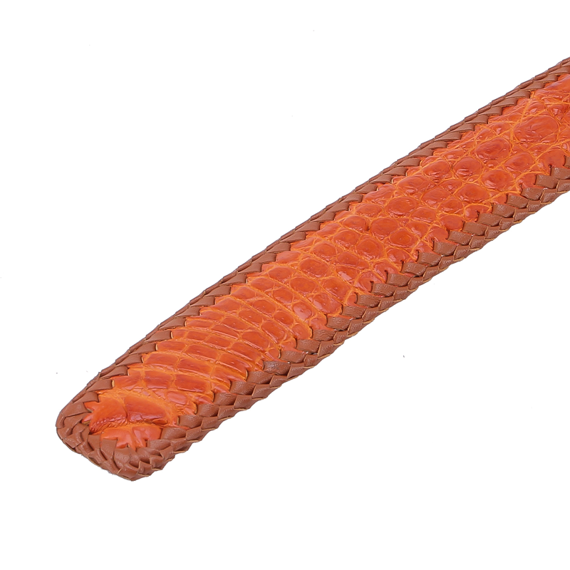 Thắt lưng nam da cá sấu Huy Hoàng đan viền 3,5P màu đen, nâu đất, vàng bò, nâu đỏ HC4216-17-18-41