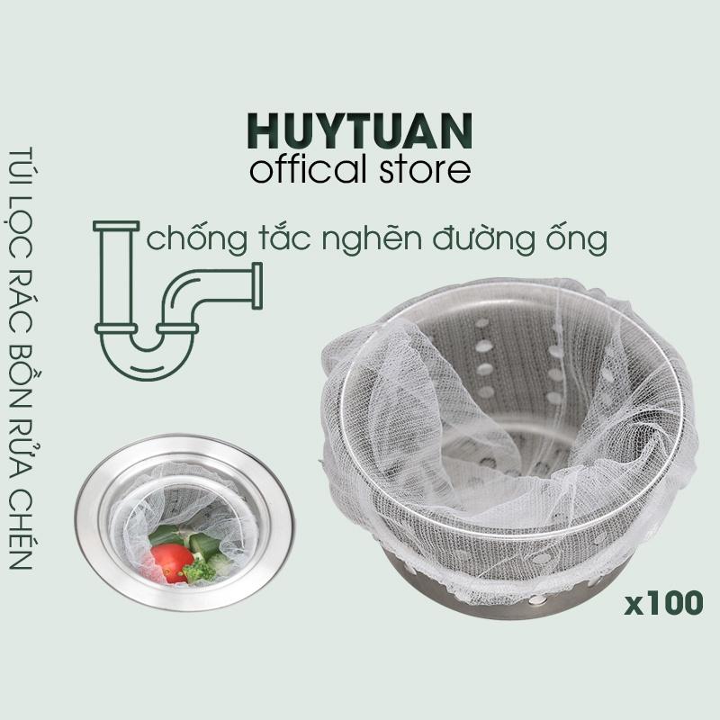 Sét 100 túi lọc rác bồn rửa bát