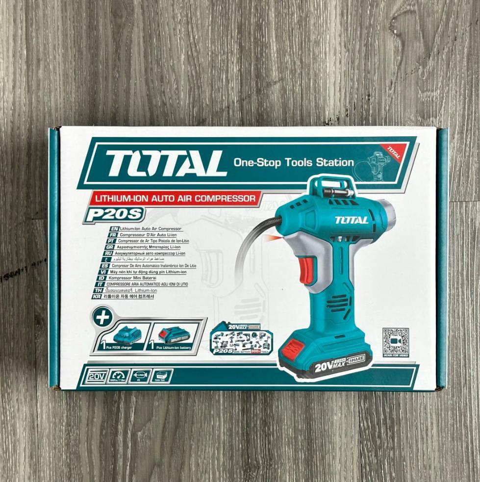 MÁY BƠM HƠI CẦM TAY TỰ ĐỘNG DÙNG PIN LITHIUM 20C  (1 pin 2.0Ah +sạc) TOTAL TACLI20011 - HÀNG CHÍNH HÃNG