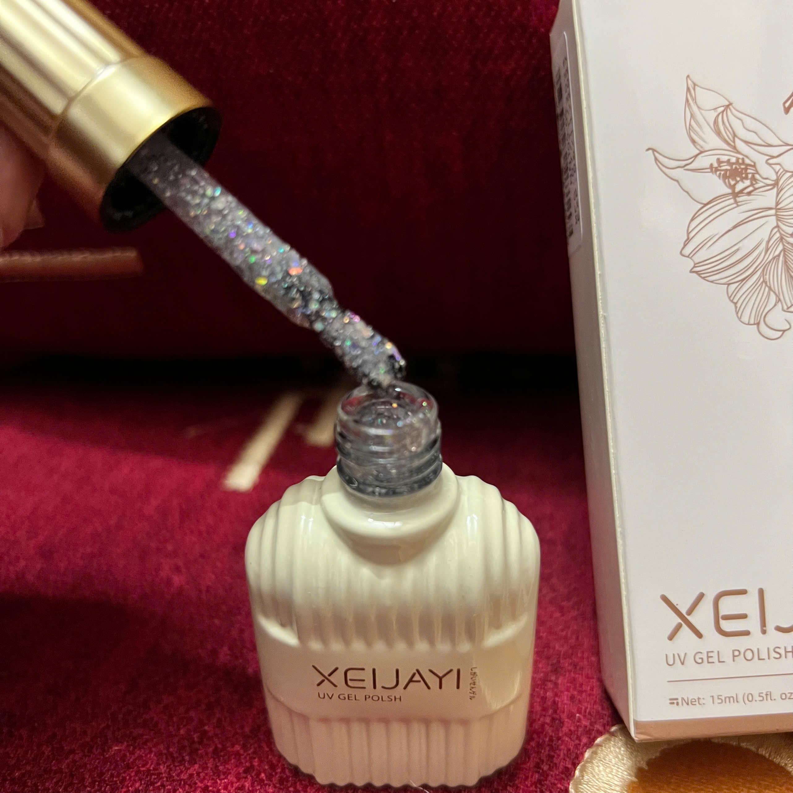 Sơn Gel Nhũ Flash 5D XEIJAYI Siêu Sáng Kim Tuyến Trắng Bạc 5D-01 Nhũ Vàng 5D-05 Lấp Lánh Làm Nail Siêu Hot, Ánh Kim Lấp Lánh, Gel Đặc Mịn Màu Chuẩn