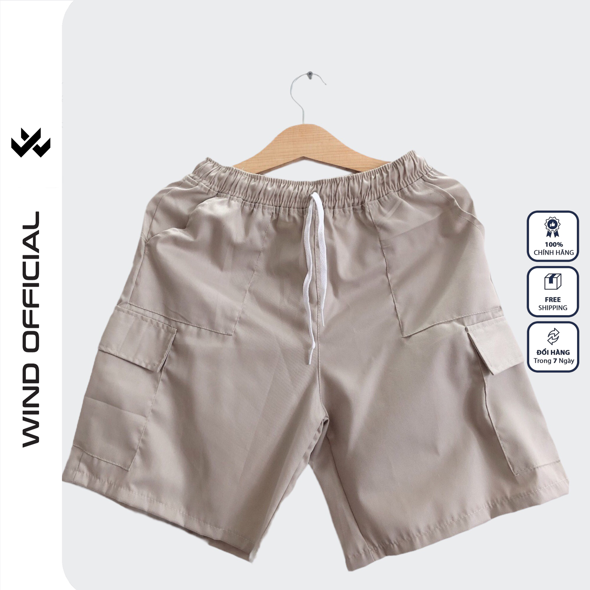 Quần short ngố kaki túi hộp Wind unisex Trơn sort nam nữ phong cách ulzzang