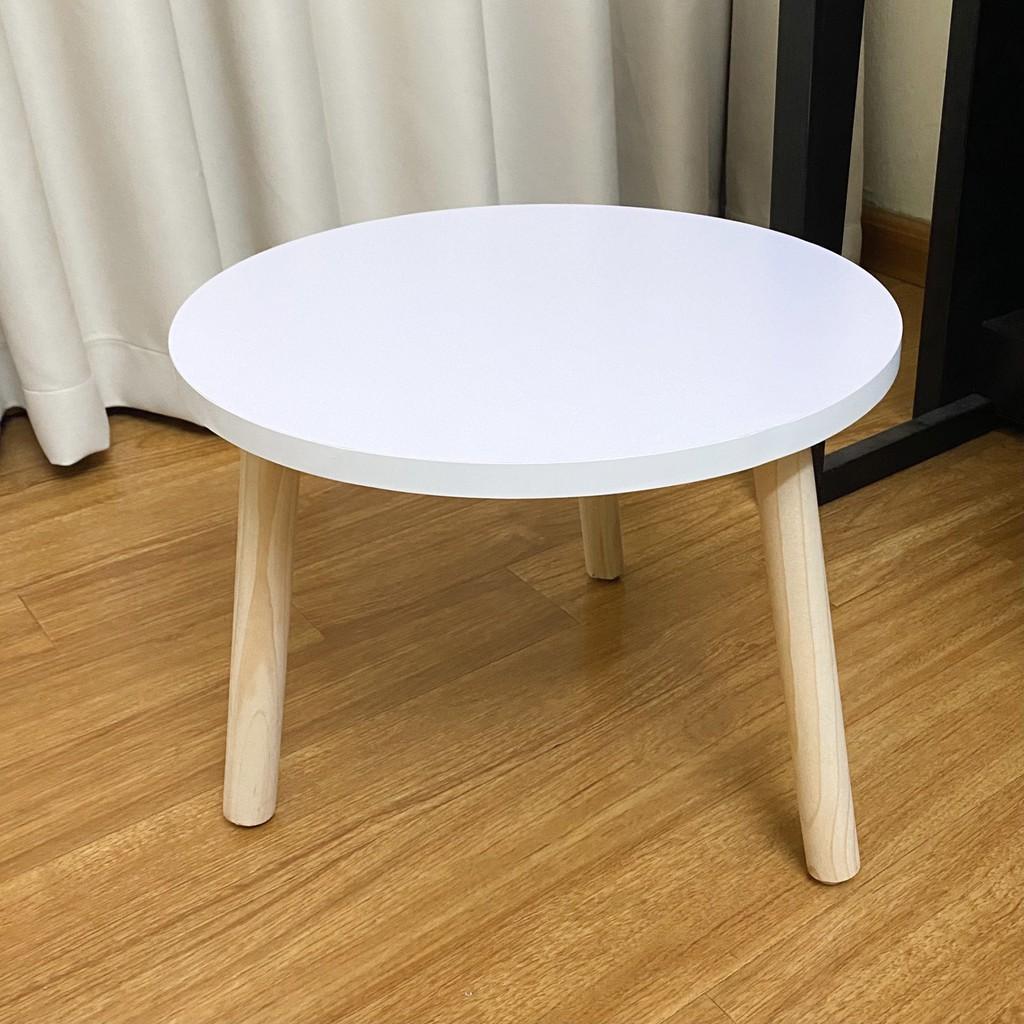 Bàn ngồi bệt kiểu Nhật hình tròn chân làm từ gỗ tự nhiên làm bàn trà, bàn cafe, bàn sofa, bàn để đồ tiện ích