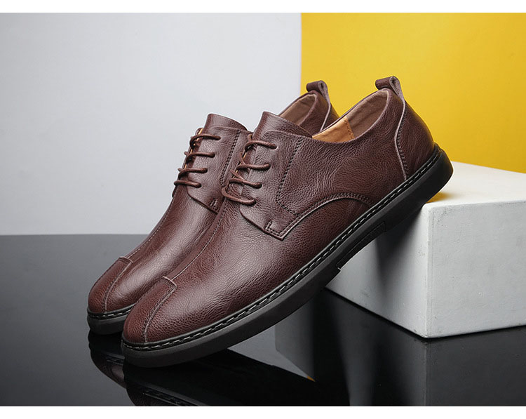 Giày lười - giày đậu Hà Lan nam phong cách Nhật Bản mũi tròn có dây - Mã 6005