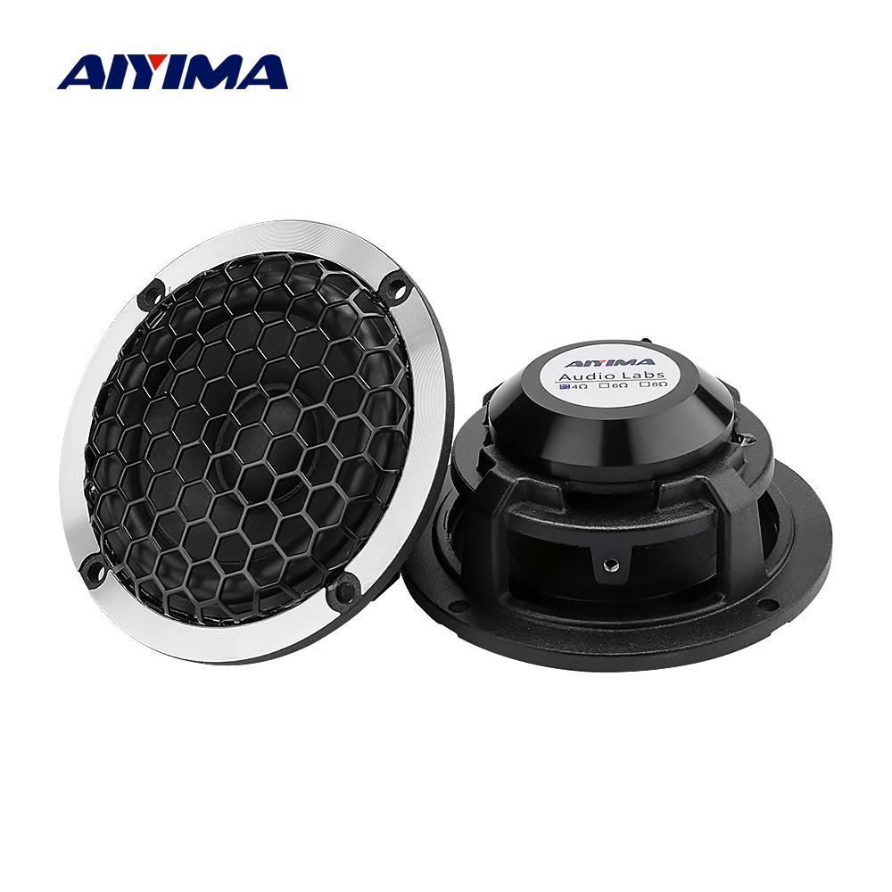Aiyima 2pc 3 inch 4 8 ohm 15W loa midrange loa len nhôm khung xe loa nhà Color: 8 Ohm Speaker