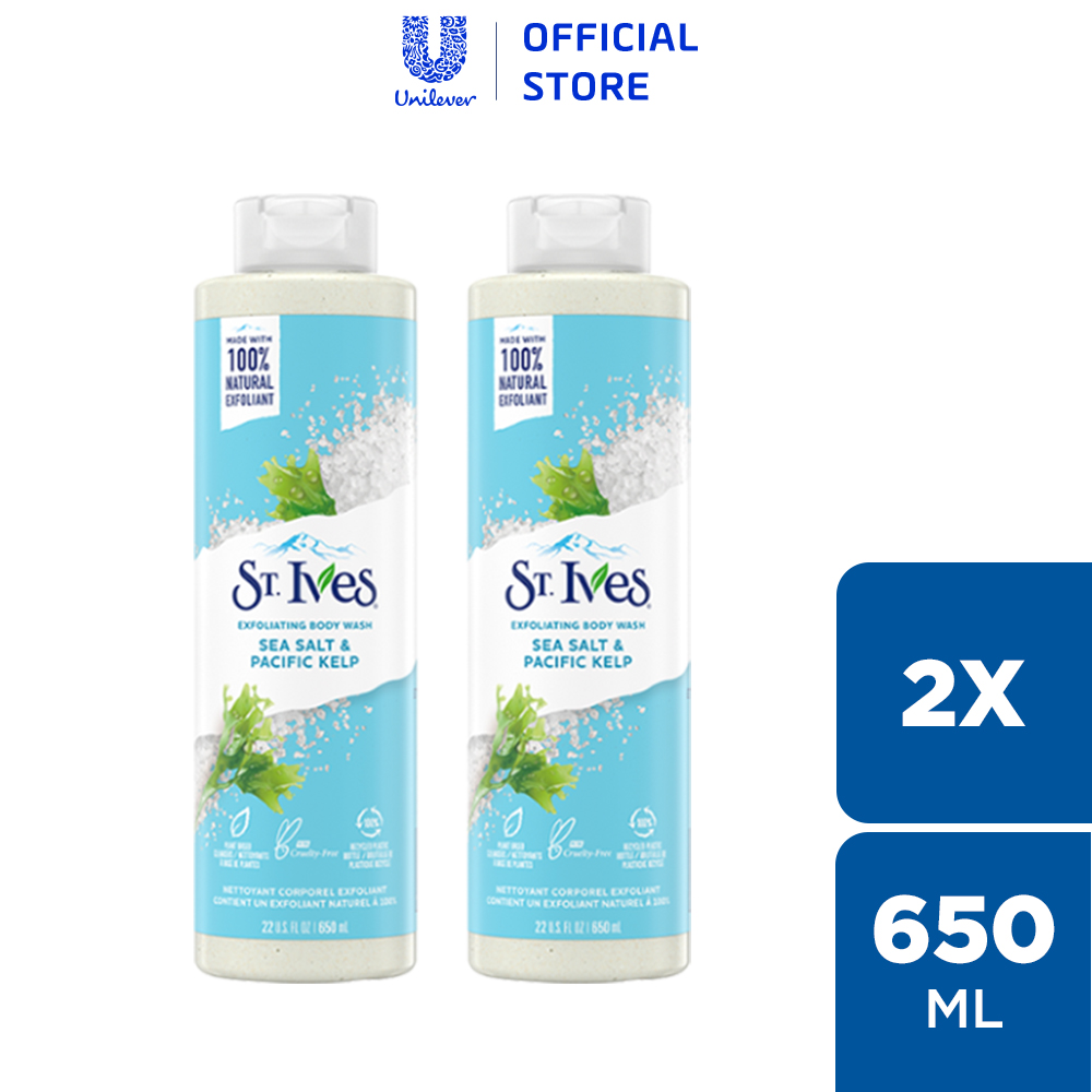 Combo 2 chai Sữa tắm dưỡng da St.Ives Muối biển 650ml