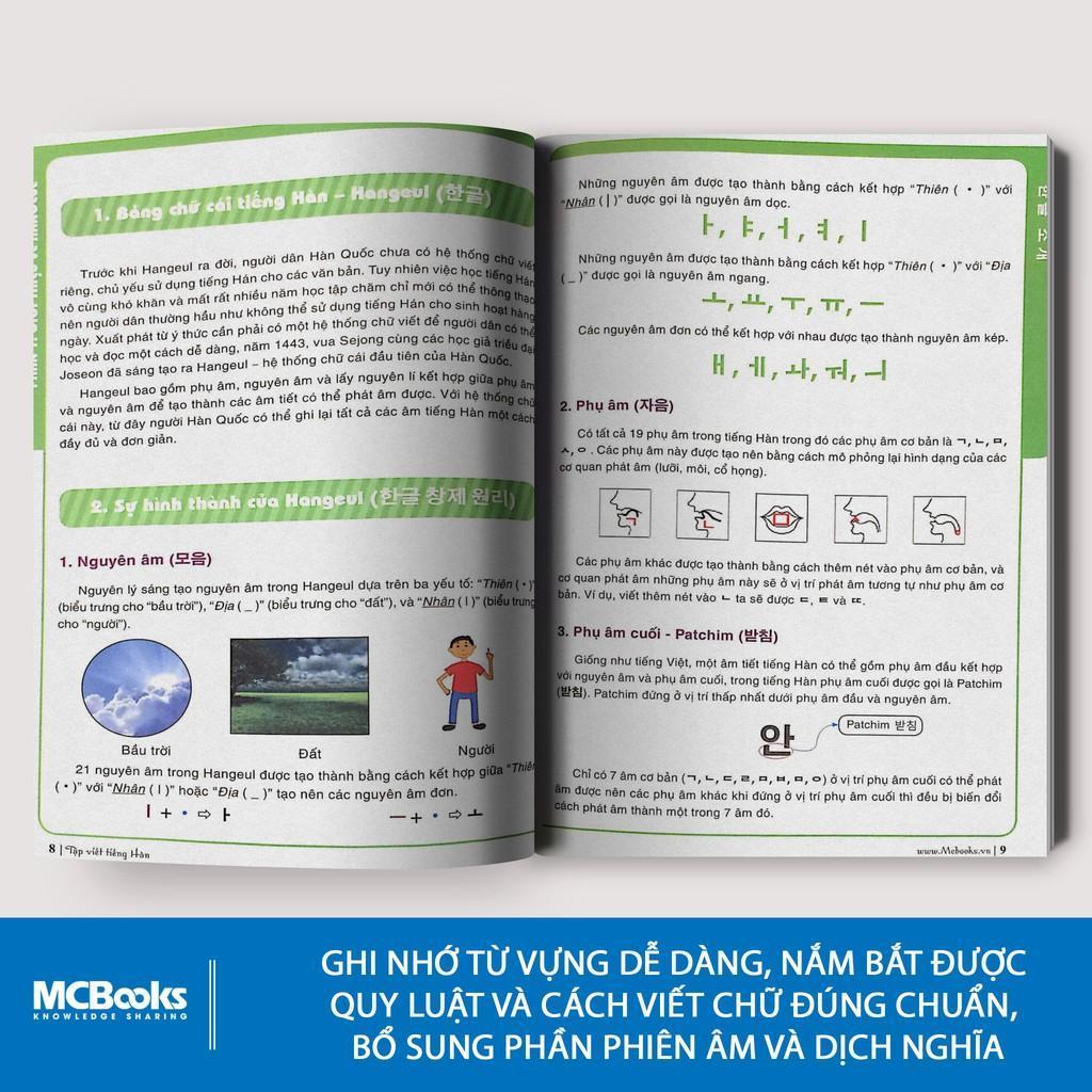 Sách - Combo 15 Phút Tự Học Tiếng Hàn Mỗi Ngày + Tập Viết Tiếng Hàn Cho Người Mới Bắt Đầu Mcbooks