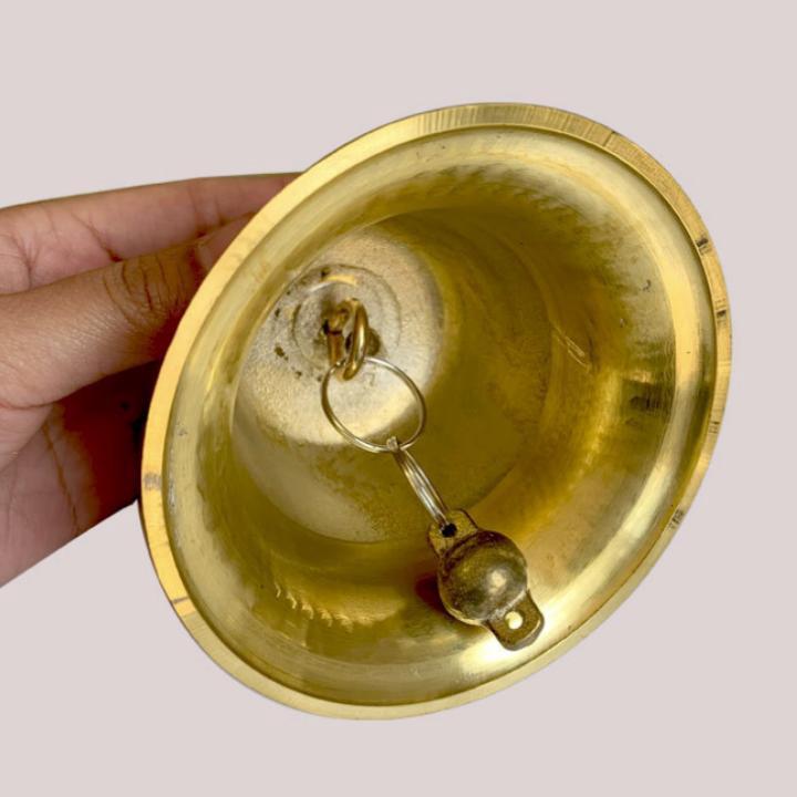 Chuông đồng phong thủy, Chuông đồng nhỏ Vàng Kim loại cho Nhà thờ 206723 loại nhỏ 3.8x4 cm