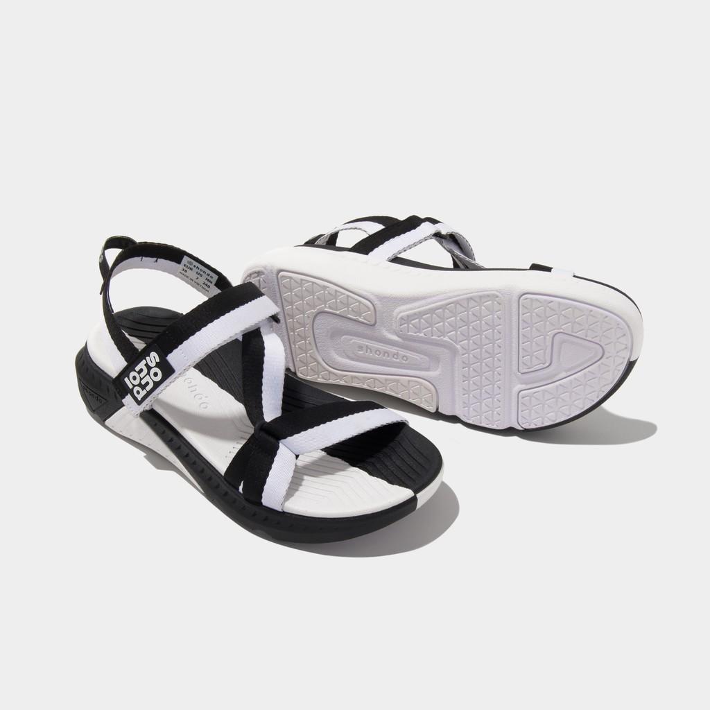 Giày Sandals Shondo Unisex F7 Half Trắng Đen F7H1010