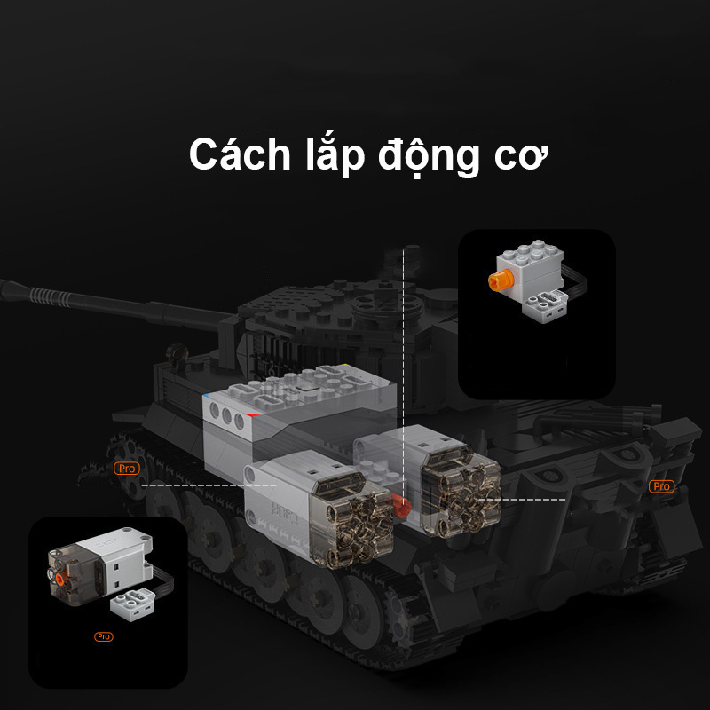 Đồ Chơi Lắp Ghép Xếp Hình Mô Hình Xe Tăng TIGER TANK Điều Khiển Từ Xa RC CaDA C61071 Với 925 Mảnh Ghép