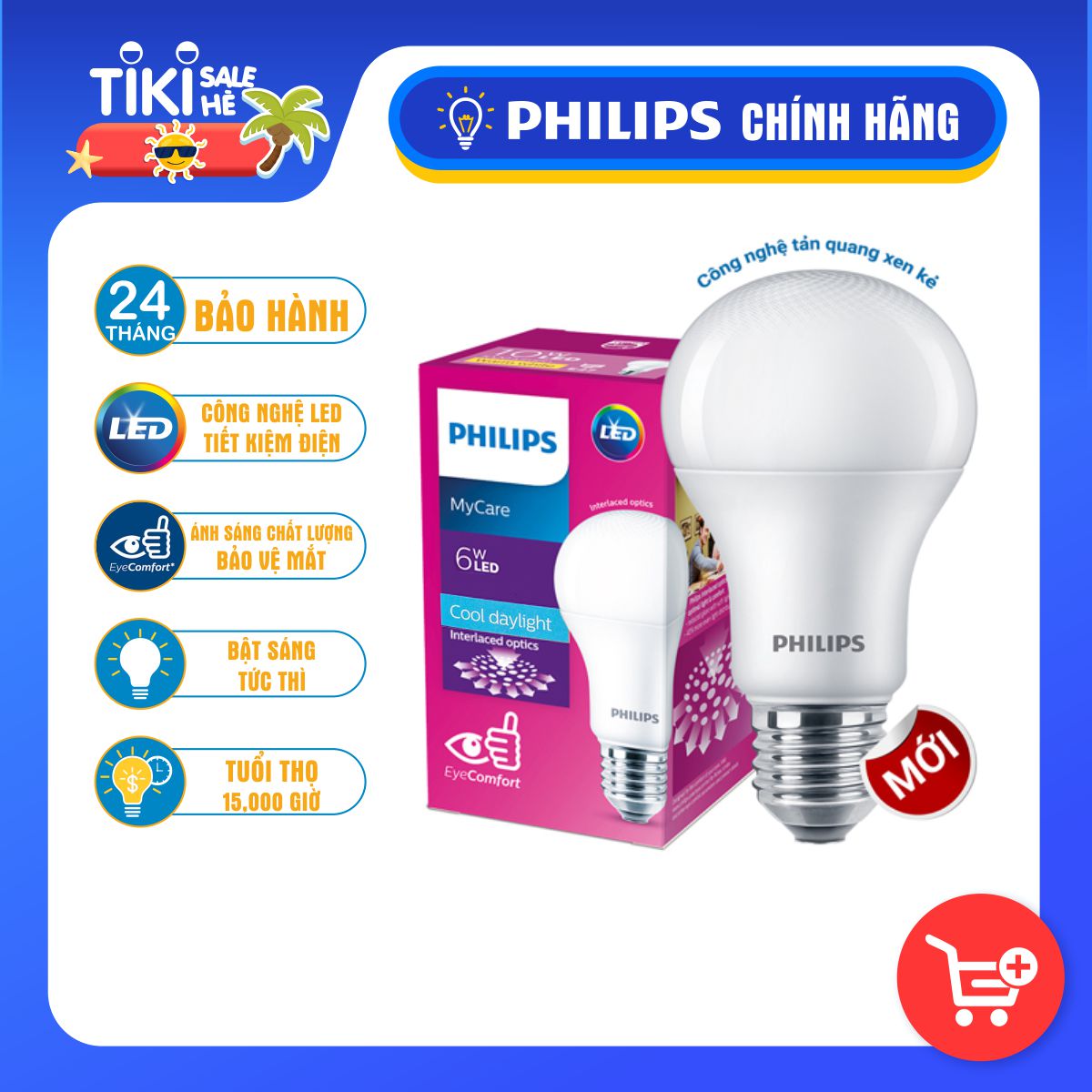 Bóng đèn bàn học LED MyCare PHILIPS - Chống chói lóa bảo vệ mắt, Chống cận thị, Ánh sáng chất lượng cao - Hàng Chính Hãng